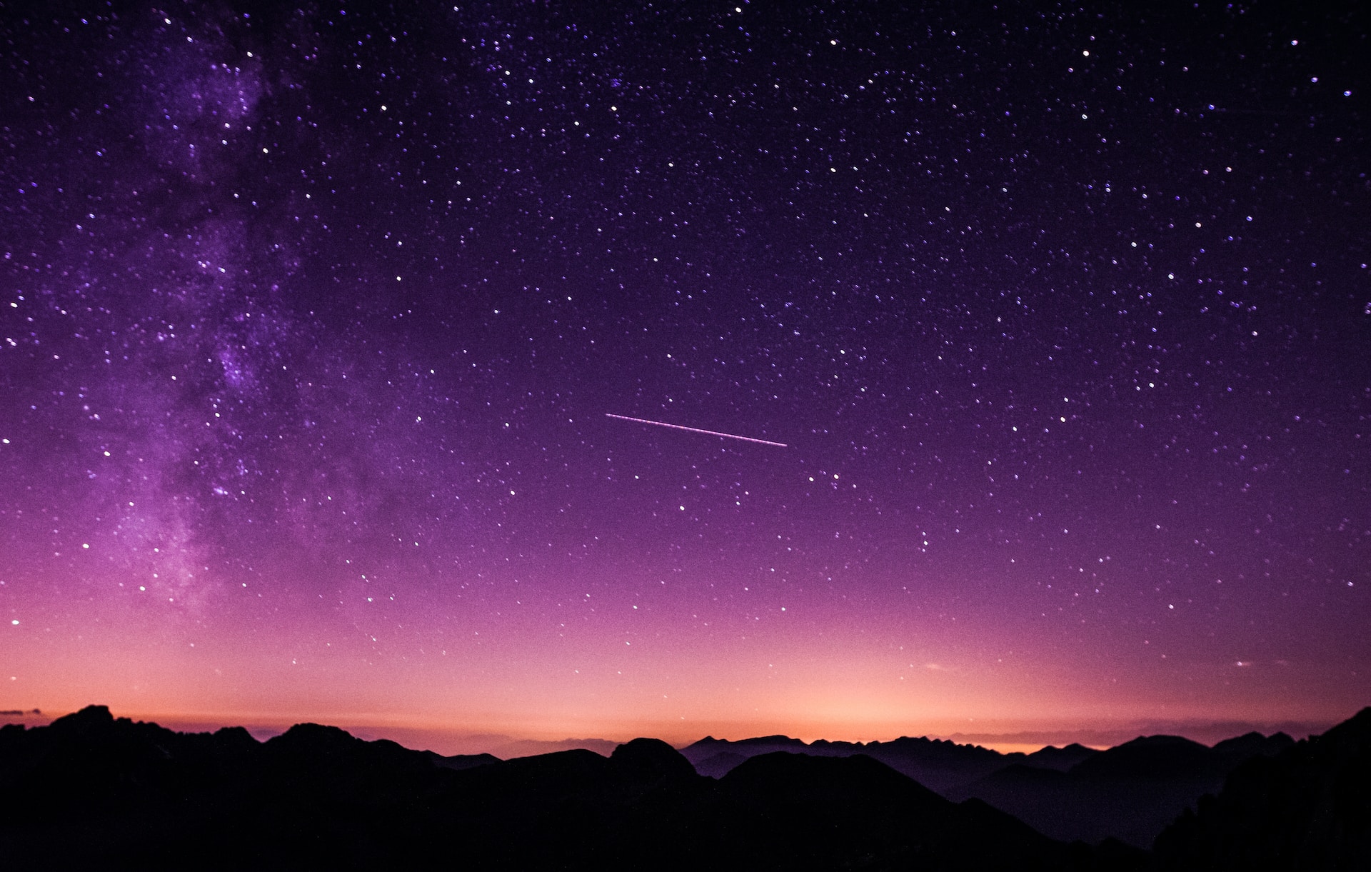 night view of mountains